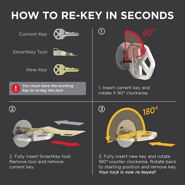 Singapore Square Matte Black Keyed Entry Door Handle with Microban Featuring SmartKey Security