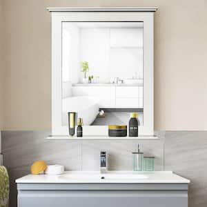 Bathroom Wall Mirror with Shelf Square Vanity Makeup Mirror Multipurpose Usage