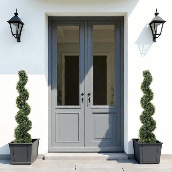 HOYMN 4 ft. Artificial Boxwood Topiary Tree in Weighted Pot UV