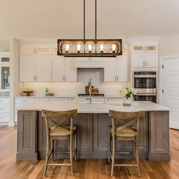 Lnc Solid Wood Modern Farmhouse, Images Of Kitchen Island Lighting