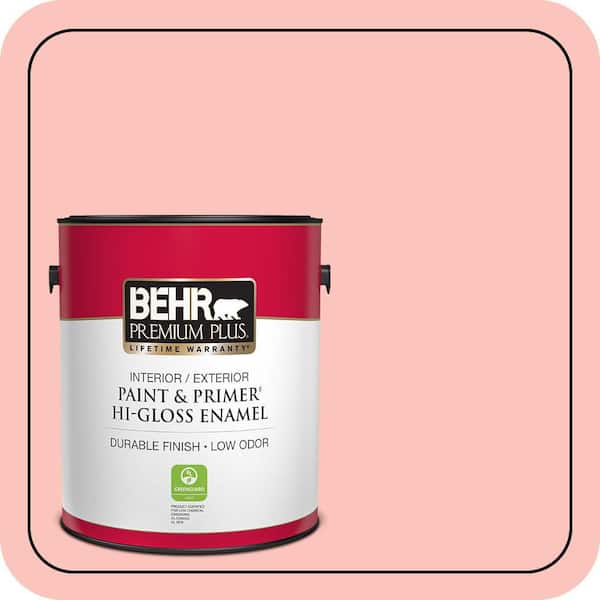 BEHR PREMIUM PLUS 1 gal. #170C-3 Coral Bells Hi-Gloss Enamel Interior/Exterior Paint & Primer