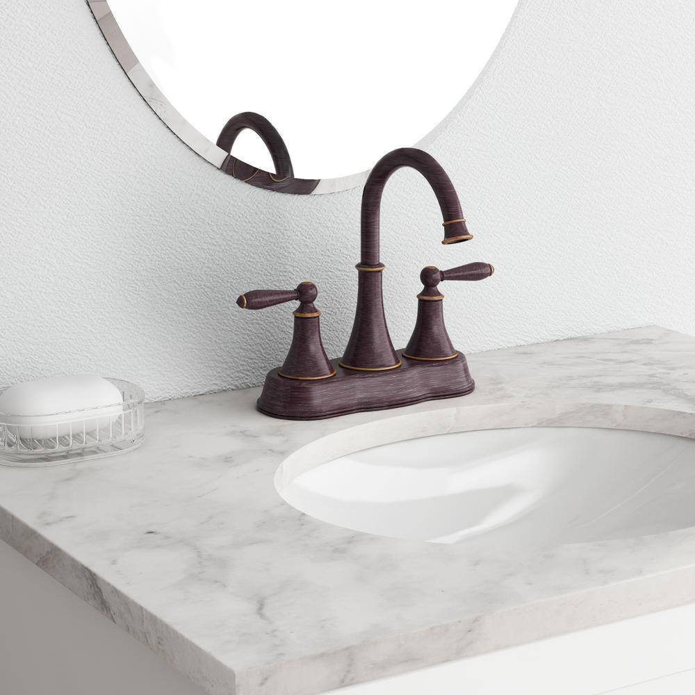 Tuscan Bronze 4-Inch Centerset 2-Handle Bathroom Faucet