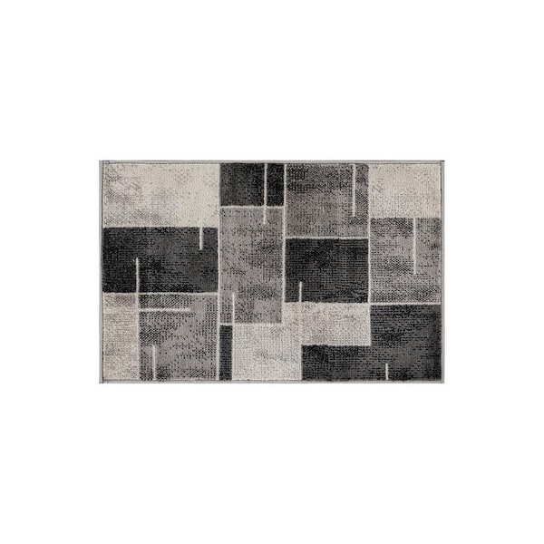 Modern Linear Area Rug for Living Room, Bedroom, or Entryway 2 ft. x 3 ft. Cream