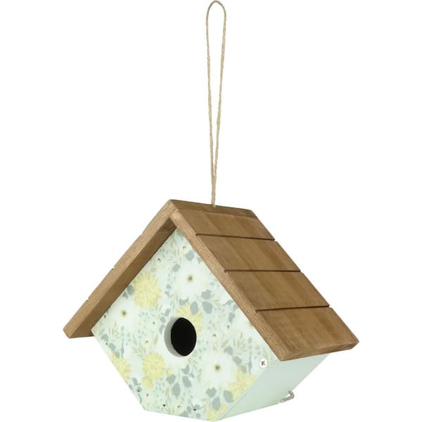 Blooming Nest Decorative Wood Wren Birdhouse