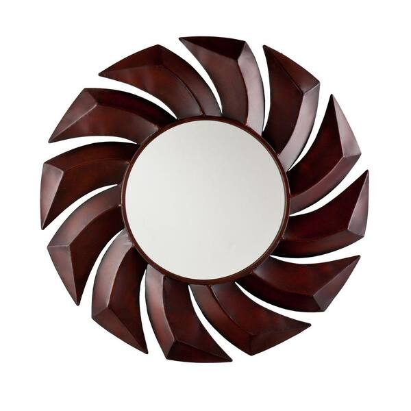 Southern Enterprises 29.25 in. Round Decorative Spin Framed Mirror