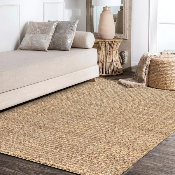 JONATHAN Y Natural 8 ft. x 10 ft. Estera Hand Woven Boucle Chunky