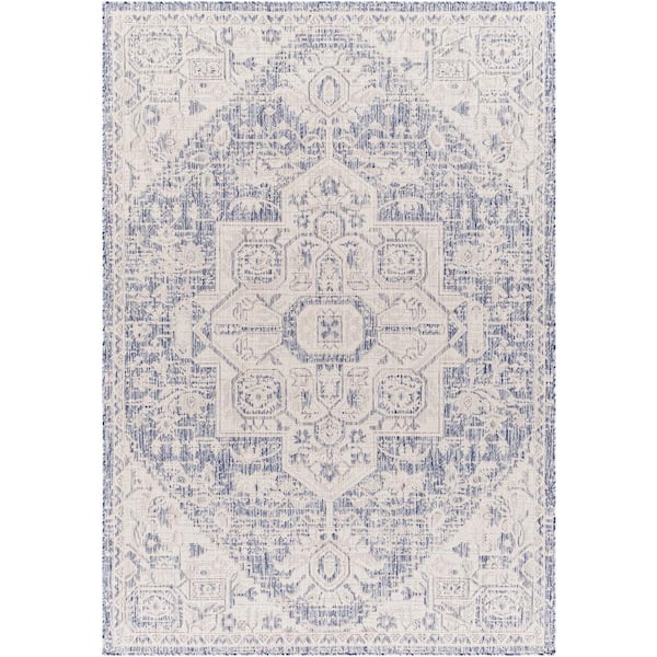 Livabliss Damari Blue 5 ft. x 7 ft. Traditional Indoor/Outdoor Area Rug