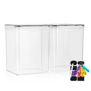 2-Pack Airtight Dry Food Storage Containers with Lids, Labels and Marker - Pantry Organization