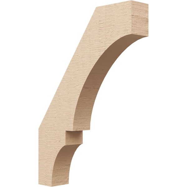 Ekena Millwork 3 in. x 22 in. x 16 in. Balboa Rough Cedar Woodgrain Timberthane Polyurethane Knee Brace, Primed