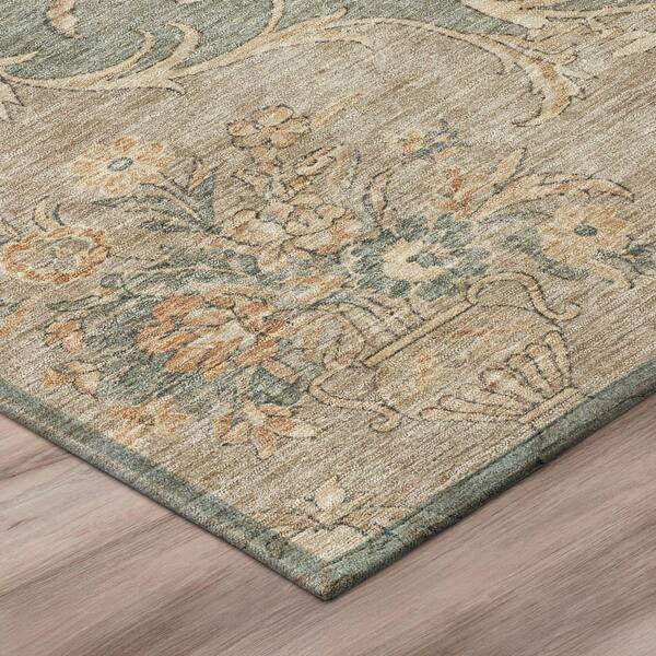 Chantille Machine Washable Indoor/Outdoor Abstract ACN3080 Putty 10 ft. x 14 ft. Area Rug