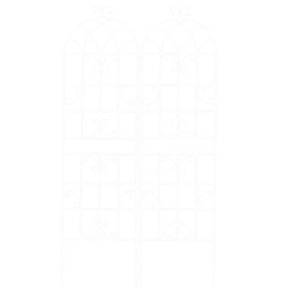 GAWEZA 71 in. Metal Garden Trellis in White (2-Pack)