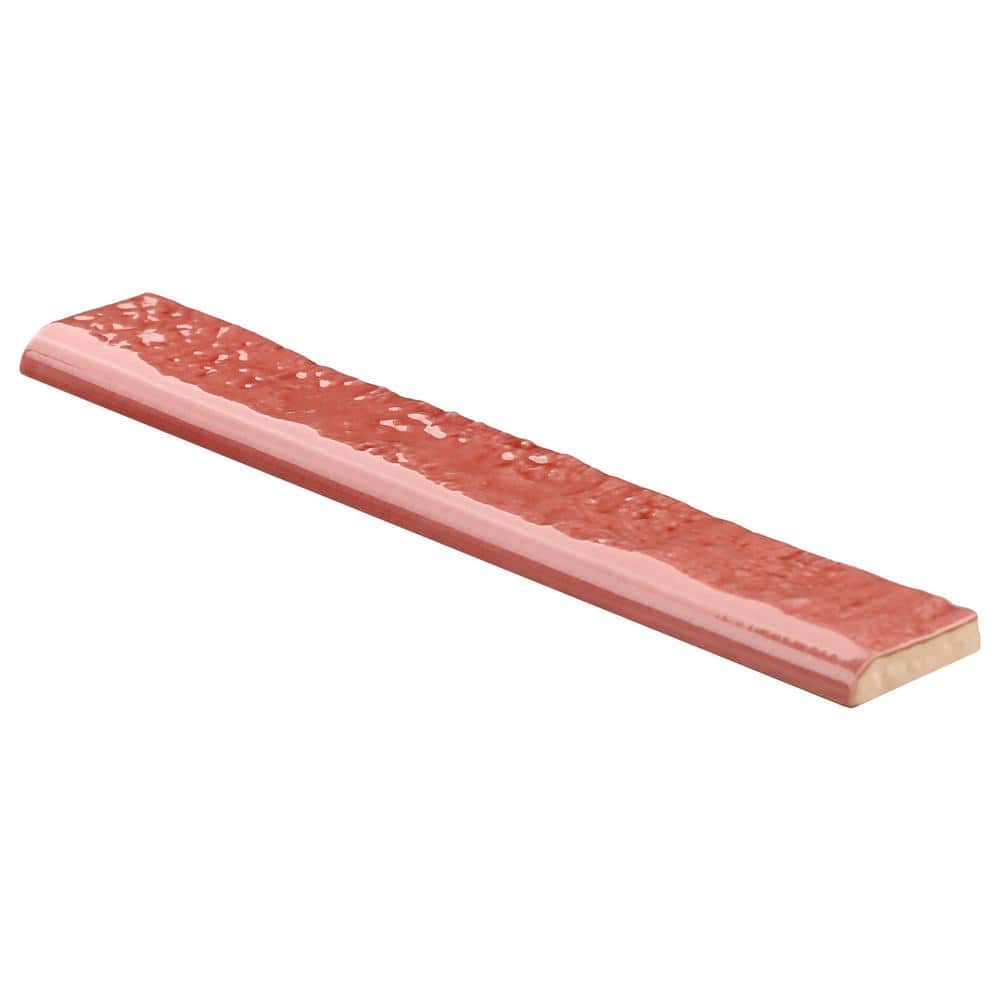 Maven Glossy Pink Ceramic Bullnose Wall Tile Trim