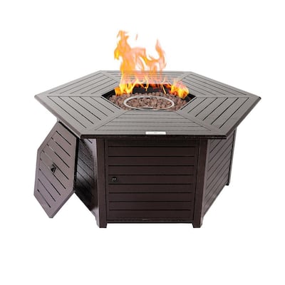 Hexagon Fire Pits Outdoor Heating, Garden Treasures Portable Gas Fire Pit Instructions
