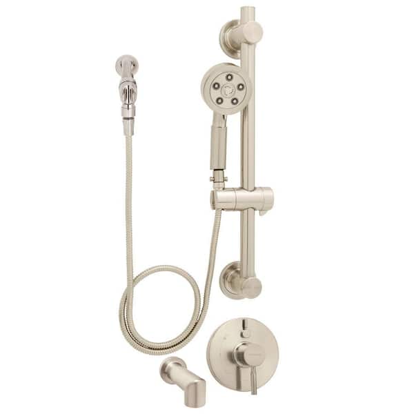 Speakman Neo Anystream 3-Spray Handheld Shower and Tub Combination with Grab Bar in Brushed Nickel (Valve Included)