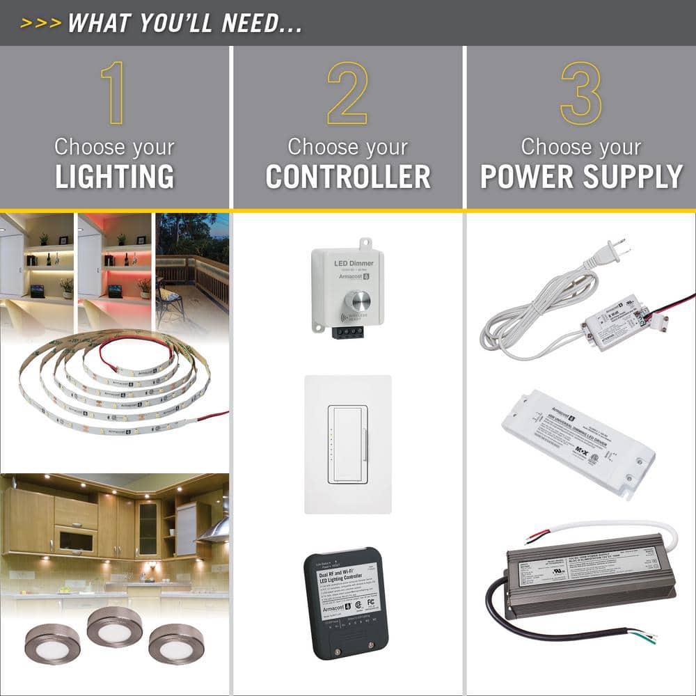 12-Inch Linkable Soft White LED Light Strip Kit with Remote