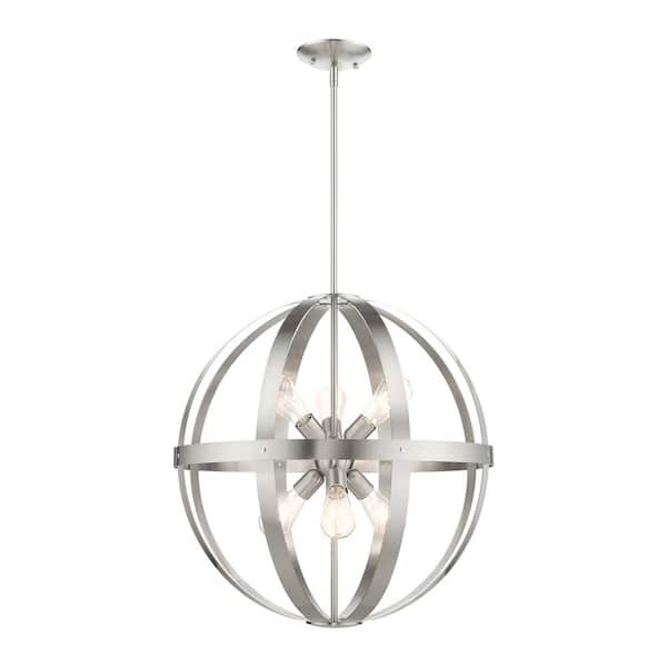 AVIANCE LIGHTING Meadowalk 6-Light Brushed Nickel Pendant Chandelier