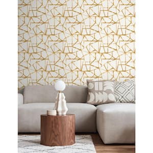 What's Your Angle Gold Geometric Vinyl Peel and Stick Wallpaper Roll (Covers 30.75 sq. ft.)