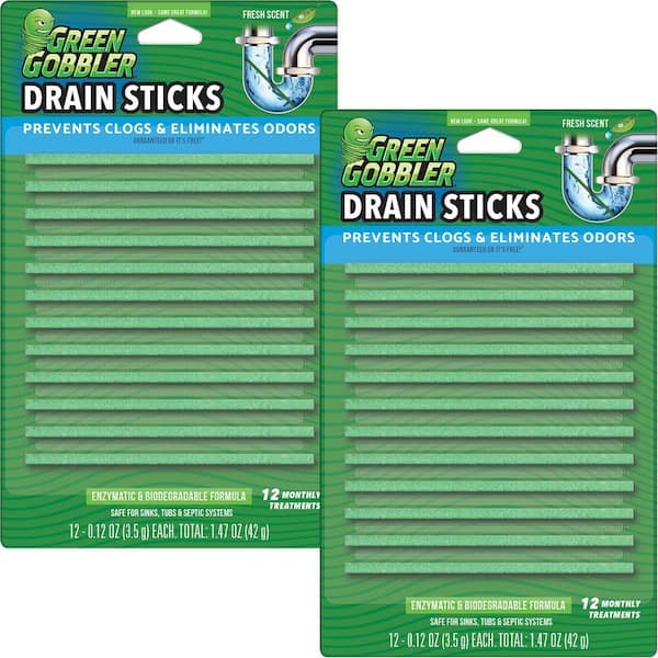 Green Gobbler Bio-Flow Drain Cleaning and Deodorizing Sticks (2 pack 12 per pack)