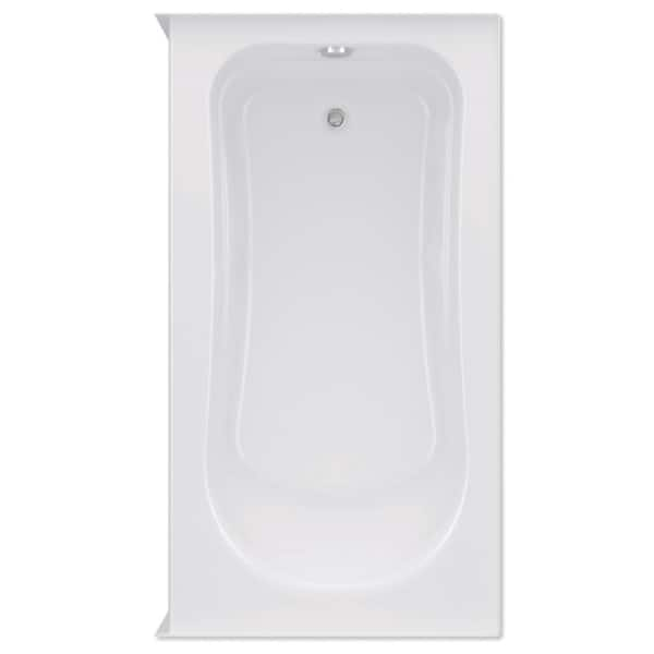 Aquatic Dossi 30 60 in. Soaking Bathtub Acrylic Left Drain in White Rectangular Alcove