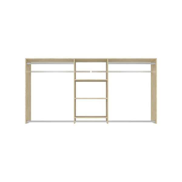 Closet Evolution HG52 Hanging 60 in. W - 96 in. W Harvest Grain Wood Closet System - 1