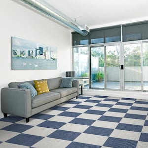 First Impressions Blue Residential/Commercial 24 in. x 24 Peel and Stick Carpet Tile (15 Tiles/Case) 60 sq. ft.
