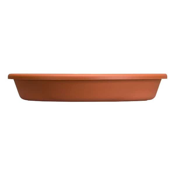 THE HC COMPANIES Classic 16 in. Brown Plastic Round Plant Flower Pot Tray Saucer