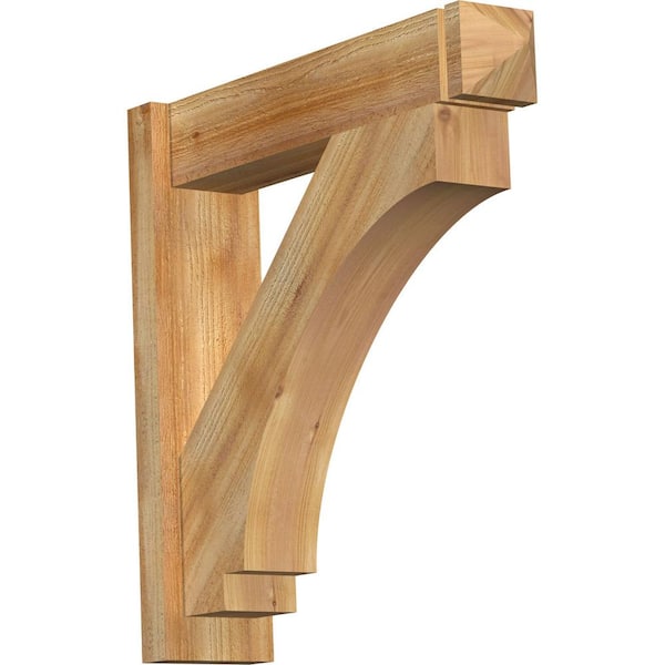 Ekena Millwork 6 in. x 26 in. x 26 in. Western Red Cedar Imperial Arts and Crafts Rough Sawn Outlooker