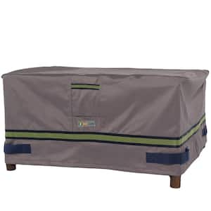 Duck Covers Soteria 26 in. Grey Square Patio Ottoman/Side Table Cover