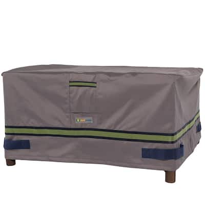 Soteria 52 in. Grey Rectangular Patio Ottoman/Side Table Cover