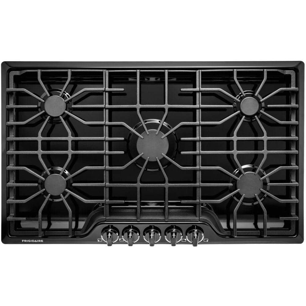 Frigidaire 36 in. Gas Cooktop in Black with 5 Burners