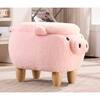 Home 2 Office Pink Pig Fabric Polyester Upholstered Animal Storage Kids Ottoman HO-W09-00029