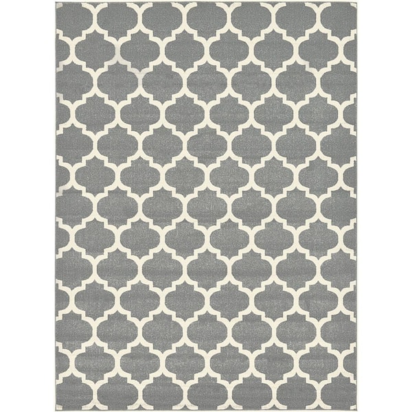 Unique Loom Trellis Philadelphia Gray/Beige 8' 0 x 11' 0 Area Rug