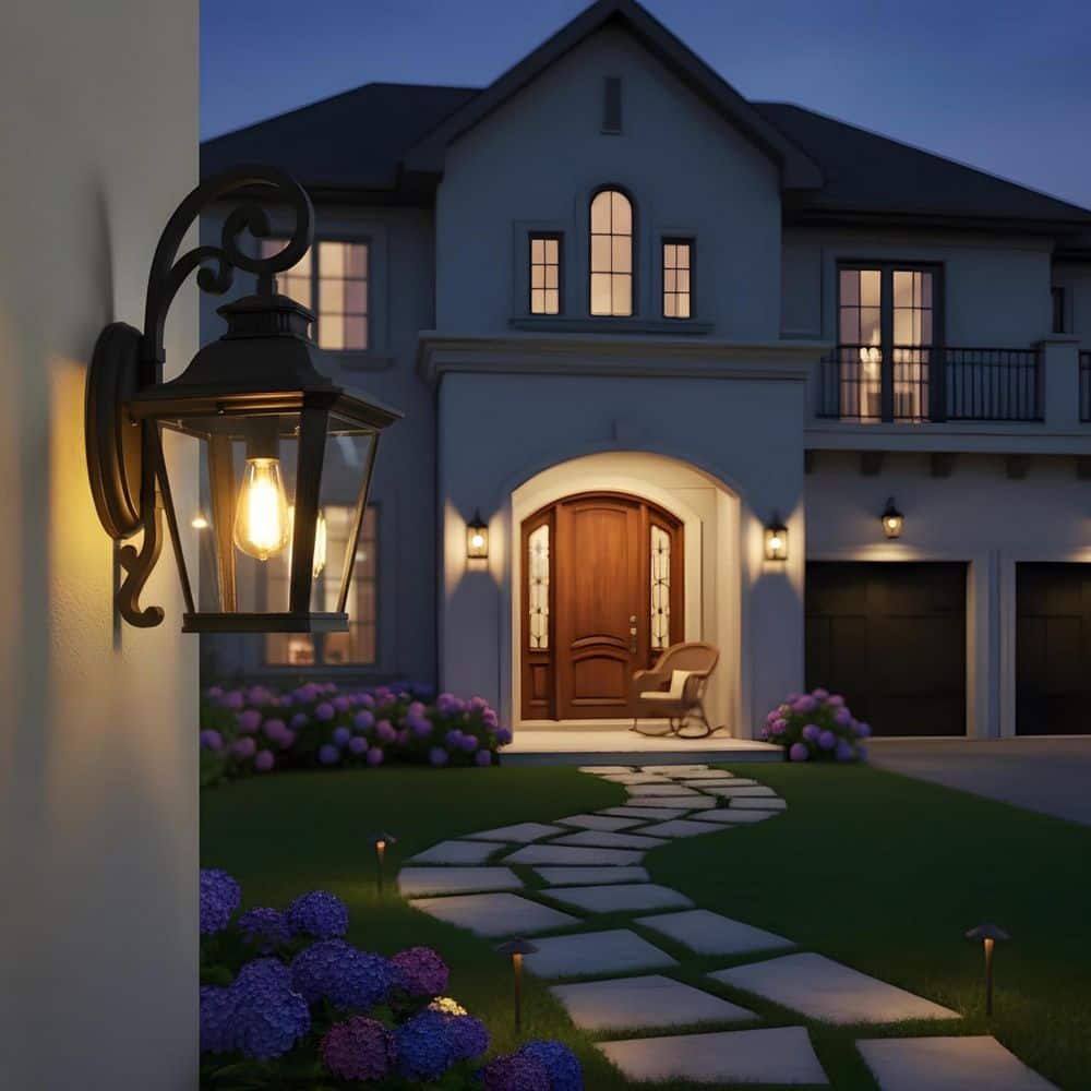 Light Pro 14 in. Black Not Motion Sensing Waterproof Outdoor Hardwired Wall Lantern Scone with No Bulbs Included(2 Pack) price history on PriceWatchPro