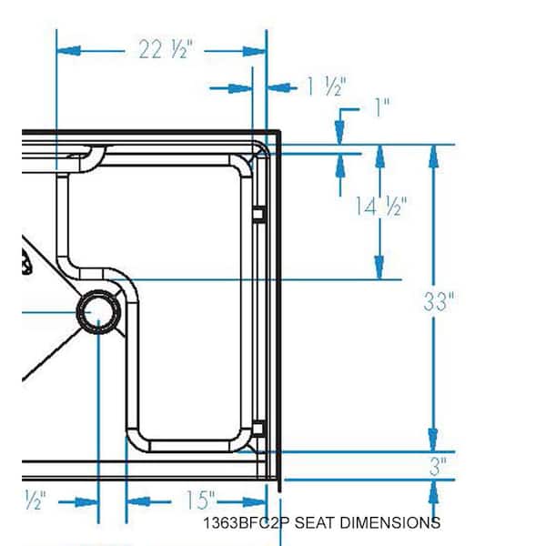 Aquatic Accessible AcrylX 36 x 36 x 75 2-Piece Shower