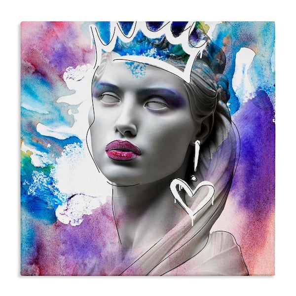 Stupell Industries Modern Crowned Woman by CAD Designs Unframed People Graphic Art Print 17 in. x 17 in.