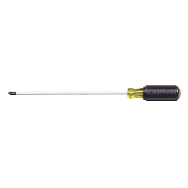 Klein Tools #2 Profiliated Phillips Head Screwdriver with 10 in. Round Shank- Cushion Grip Handle