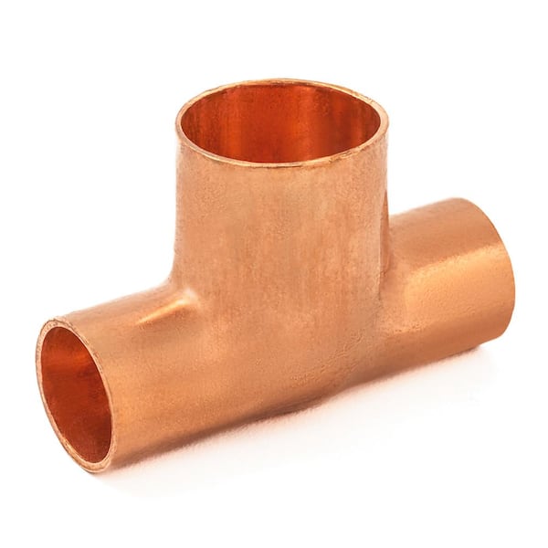 Everbilt 1/2 in. x 1/2 in. x 3/4 in. Copper Pressure Cup x Cup x Cup Reducing Tee Fitting