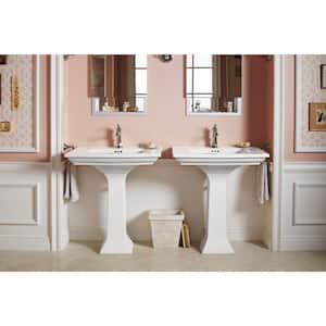 Memoirs 5 in. Ceramic Pedestal Sink Basin in White with Overflow Drain