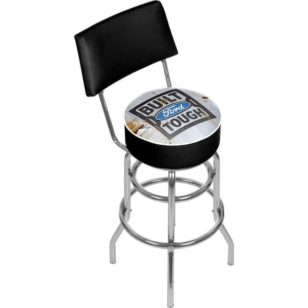 Ford Built Tough 31 in. Chrome Swivel Cushioned Bar Stool