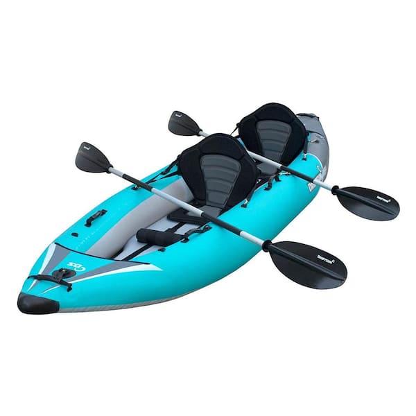 DRIFTSun Rover 220 Inflatable Tandem Sport Whitewater Kayak with 2 