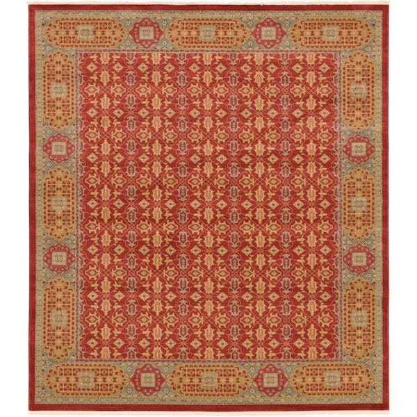 Unique Loom Palace Jefferson Red 10' 0 x 11' 4 Square Rug
