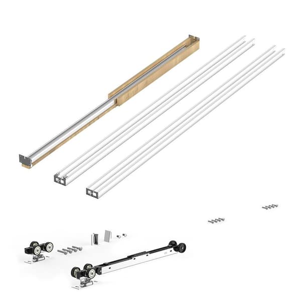 Two-Way Soft Close Pocket Door Kit, Quiet Slide, for 24-36 x 84 in. Door, Galvanized Steel, Easy Install, Living Room