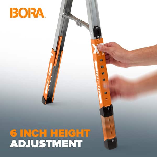 BORA - 30 in. to 36 in. H Steel Speed Horse XT Adjustable Height Sawhorse with Auto Release Legs