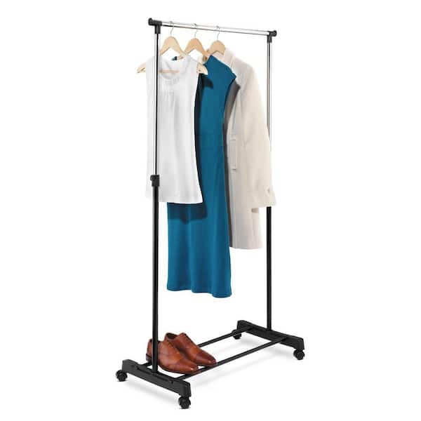 Honey-Can-Do Chrome Steel Clothes Rack 33.11 in. W x 65.75 in. H