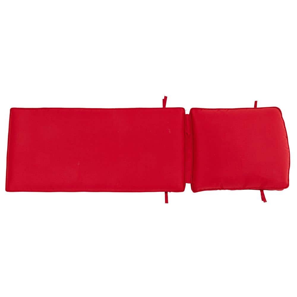 Aluminum Outdoor Chaise Lounge with Red Cushion
