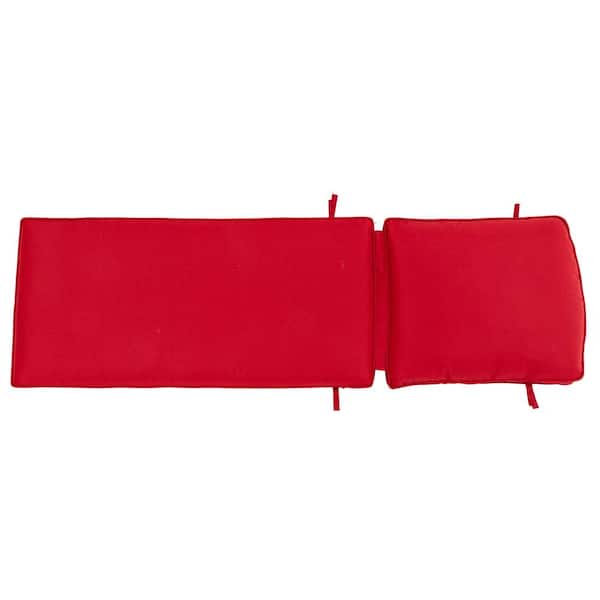 Unbranded Aluminum Outdoor Chaise Lounge with Red Cushion