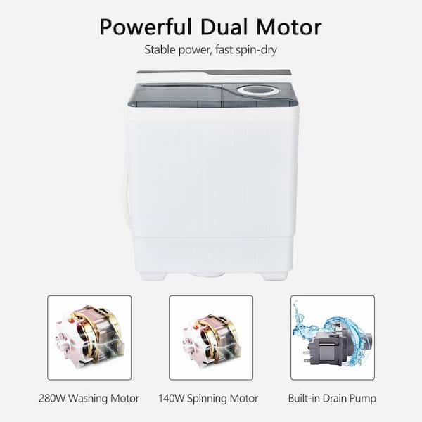 Portable Semi-automatic Washing Machine 26 lbs Twin Tub Laundry