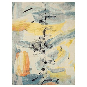 Colorwrks Multi-Colored 2 ft. x 8 ft. Abstract Area Rug