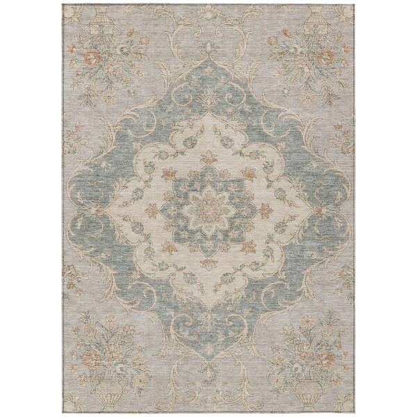 Chantille Machine Washable Indoor/Outdoor Abstract ACN3080 Silver 3 ft. x 5 ft. Area Rug