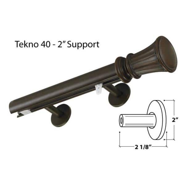 Non-Adjustable 1-1/8 In Single Traverse Window Curtain Rod Se Details about   Tekno 25-72 In 